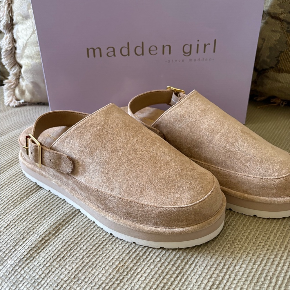 Madden Girl Blush Suede Slip-On Platform Clogs